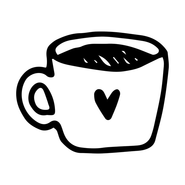 Taza de té estilo doodle ilustración vectorial aislado en blanco