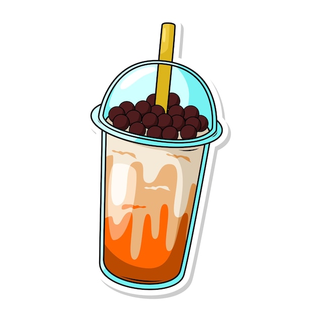 una taza de té helado con una pajita en ella