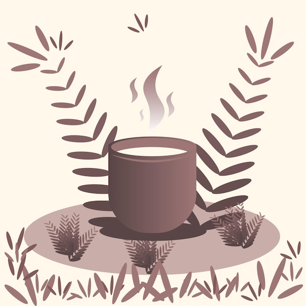 Vector una taza de té para la ilustración de estilo de vida hygge