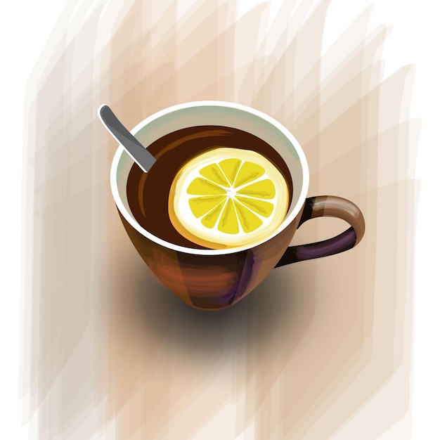 Una taza de té con limón