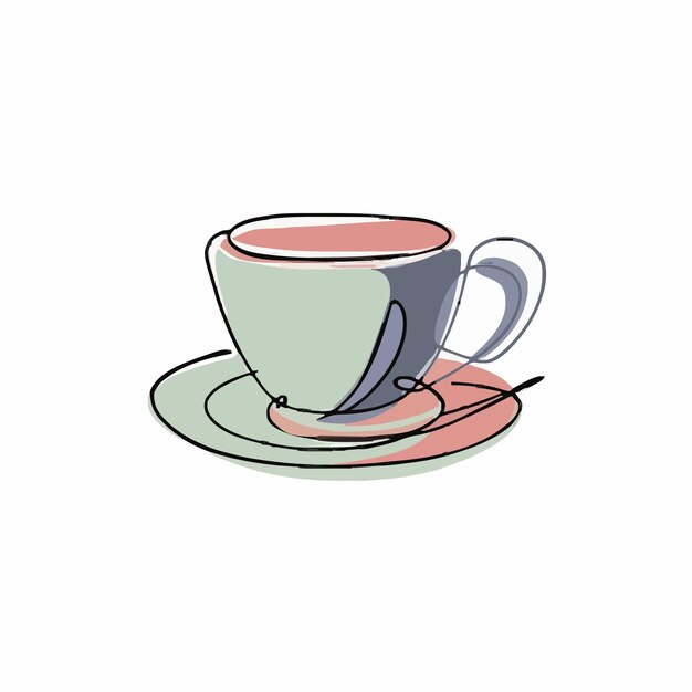 Una taza de té y un platillo con una taza de te en ella