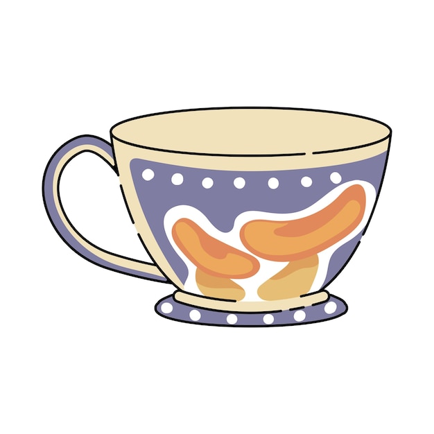 Taza vectorial con impresión de setas setas en el vector