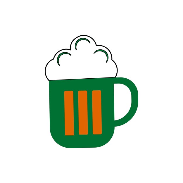 una taza verde con una nube de espuma blanca en el medio