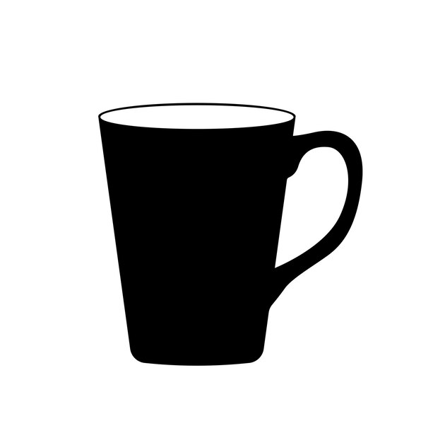 Taza de vidrio silueta cristalería café té y bebidas calientes Icono de taza