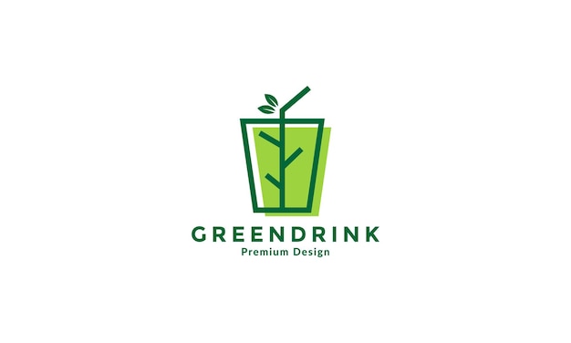 Tazas de bebida natural logo verde vector símbolo icono diseño ilustración