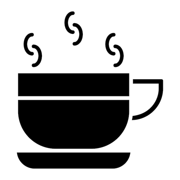 Las tazas de café Ilustración en negro sólido