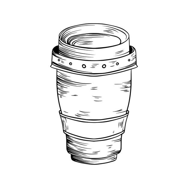 Tazas de café ilustraciones vectoriales dibujadas a mano bebidas calientes de café para llevar
