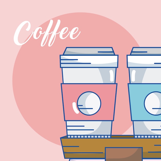 Las tazas de café para ir a la ilustración vectorial diseño gráfico