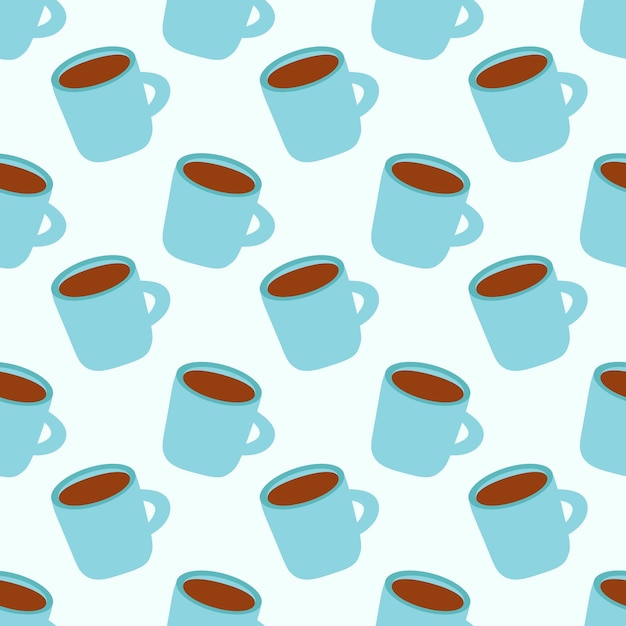 Vector tazas de café o té patrón sin costura fondo vectorial