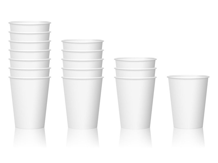 Vector tazas de café de papel