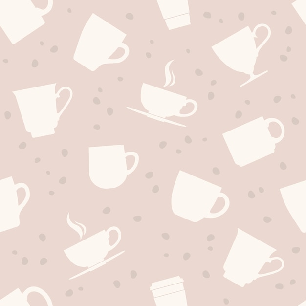 Tazas de té blancas de patrones sin fisuras