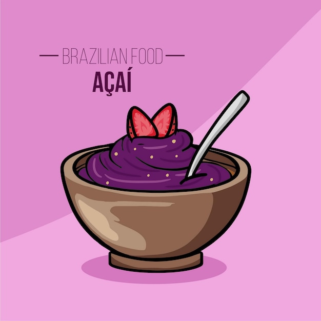 Tazón de Acai con frutas comida brasileña