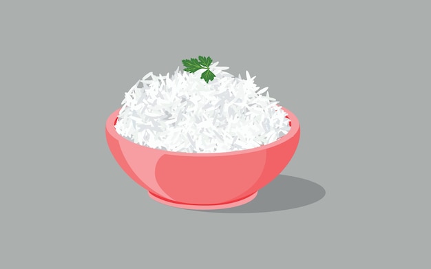 Vector tazón de arroz plan asiático