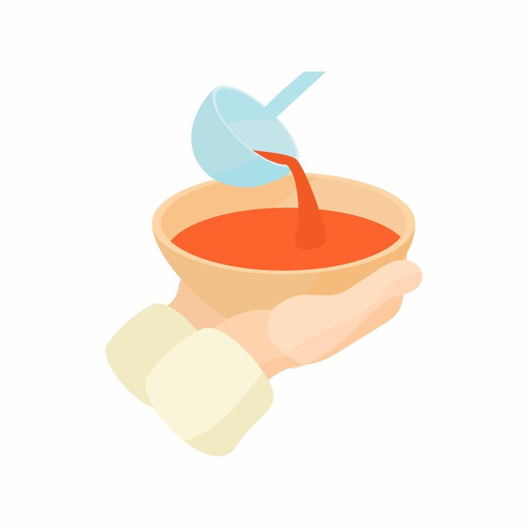 Vector el tazón está extendido esperando el icono de comida en estilo de dibujos animados sobre un fondo blanco