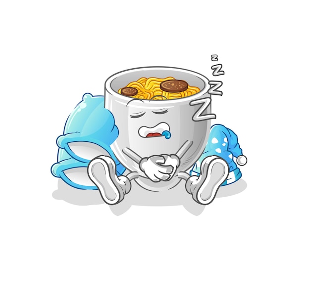 Tazón de fideos para dormir personaje de dibujos animados mascota