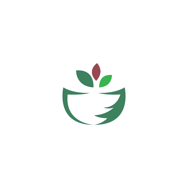 Tazón icono logo plantilla de diseño plano