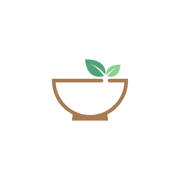 Tazón icono logo plantilla de diseño plano