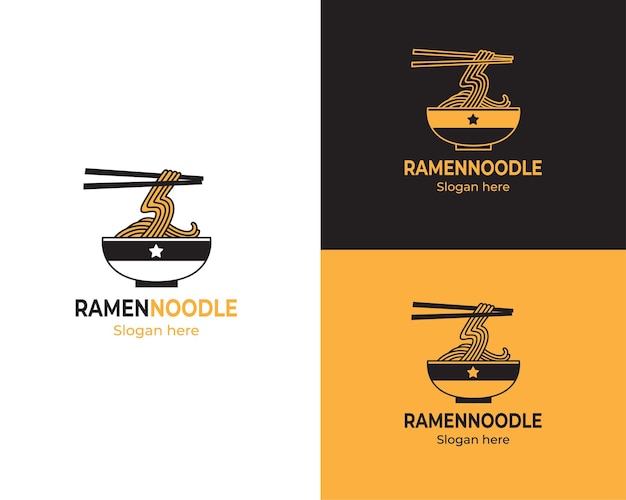 Un tazón de logotipo de fideos ramen