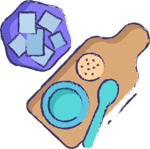 tazón de puré con miel dibujado a mano ilustración vectorial