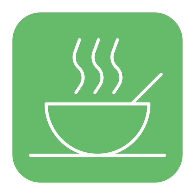 un tazón de sopa caliente está en un fondo verde