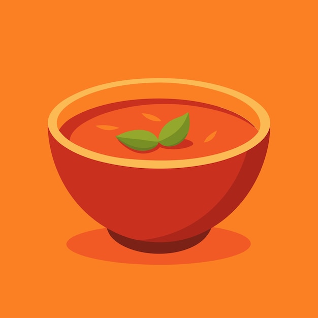 un tazón de sopa con una hoja en el lado