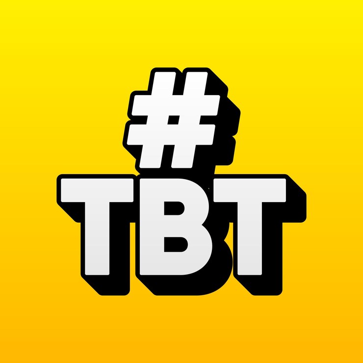 Vector tbt hashtag jueves retroceso símbolo banner tbt concepto vector ilustración