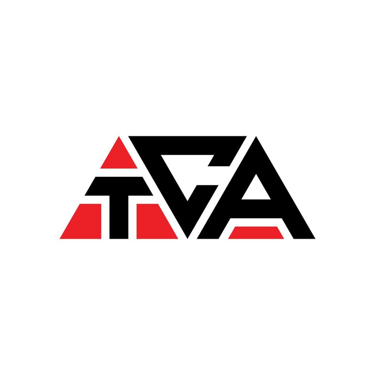 Vector tca triángulo letra diseño de logotipo con forma de triángulo tca logotipo triángulo diseño de monograma tca modelo de logotipo vectorial triángulo con color rojo logotipo triangular tca sencillo elegante y lujoso logotipo tca
