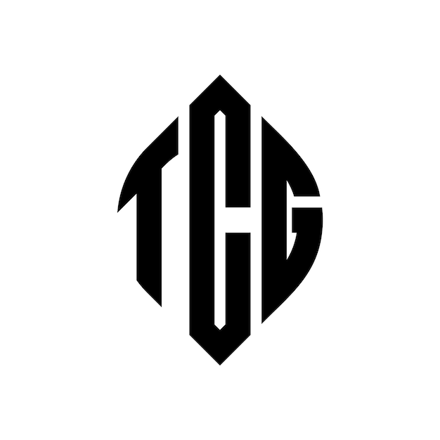 TCG diseño de logotipo de letras circulares con forma de círculo y elipse TCG letras elípticas con estilo tipográfico Las tres iniciales forman un logotipo de círculo TCG círculo emblema monograma abstracto letra marca vector