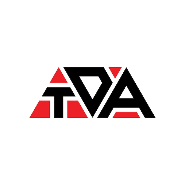 TDA triángulo diseño de la letra del logotipo con forma de triángulo TDA diseño del logotipo del triángulo monograma TDA modelo de logotipo vectorial triángulo con color rojo TDA logotipo triangular sencillo elegante y lujoso TDA