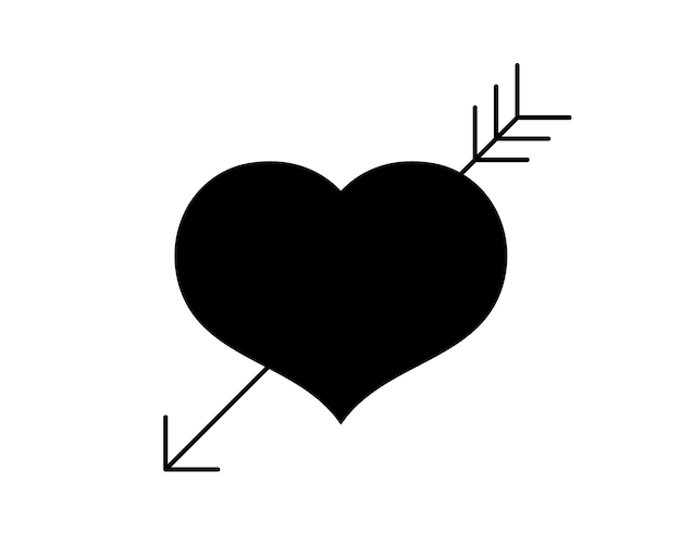 Te amo fondo abstracto de vacaciones con corazón negro y flecha concepto de día de San Valentín