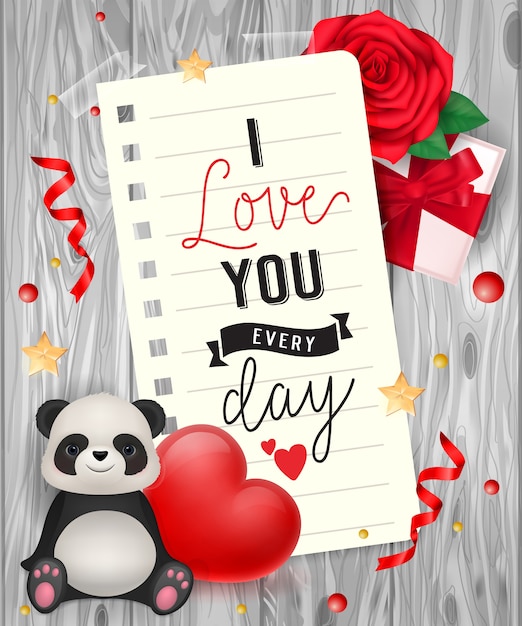 Te amo letras con panda