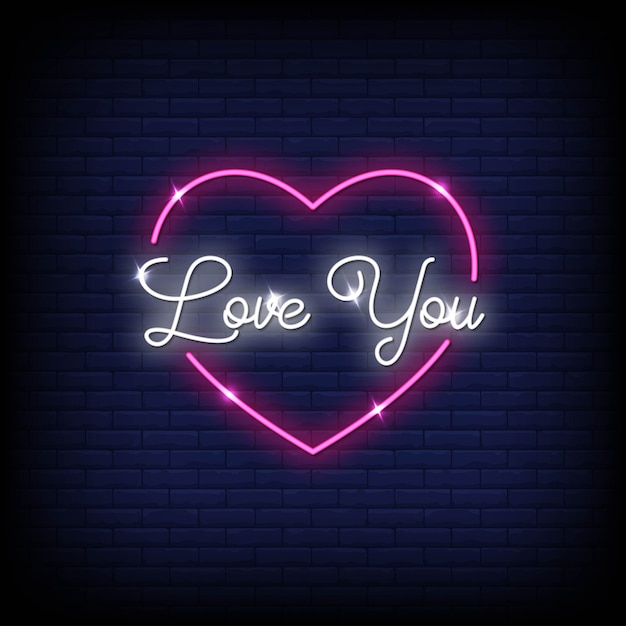 Te Amo Letreros De Neón Estilo Vector Texto