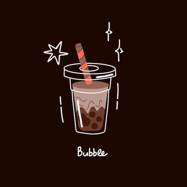 Té de burbujas café y batidos con bolas de boba bebida fría de verano con perlas de tapioca