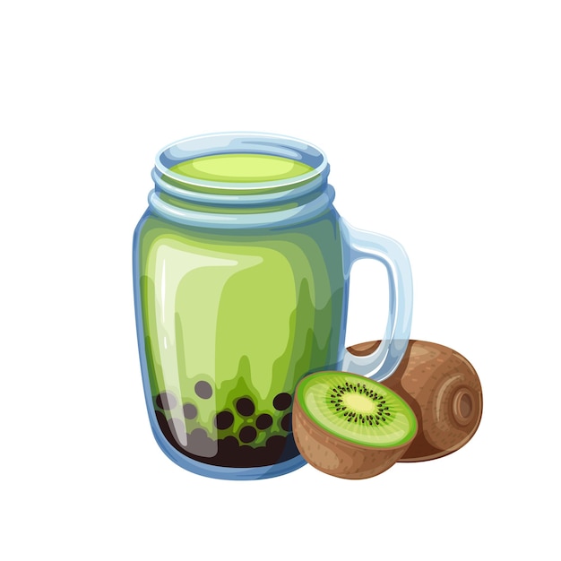 Té de burbujas de kiwi