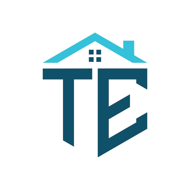 TE Casa Logo Diseño plantilla Carta TE Logo para la construcción de bienes raíces o cualquier negocio relacionado con la casa