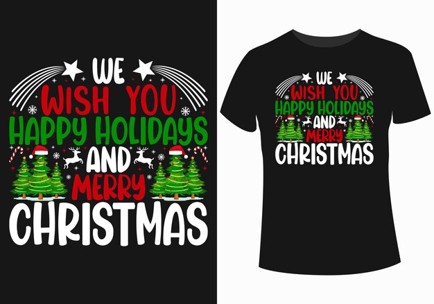 Te deseamos felices fiestas y feliz navidad diseño de camiseta