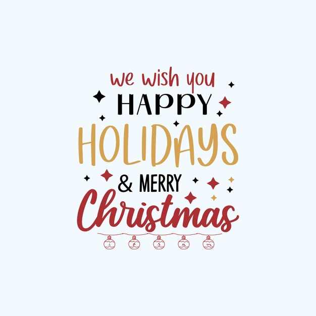 te deseamos felices fiestas feliz navidad vector de tipografía