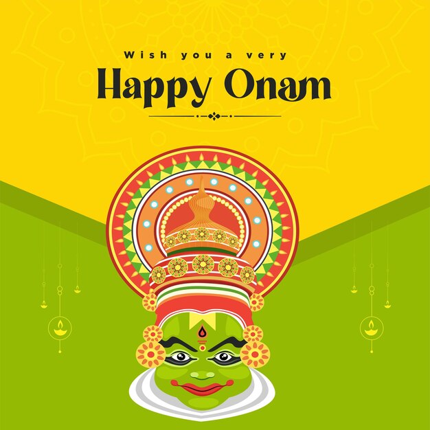 Te deseo una plantilla de diseño de banner del festival de onam muy feliz