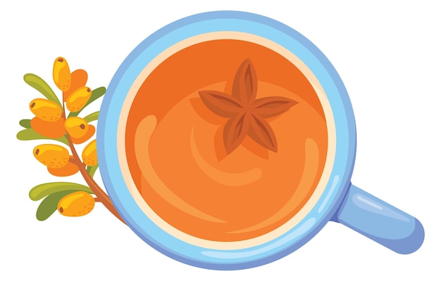 Té de espino amarillo té de hierbas caliente y saludable