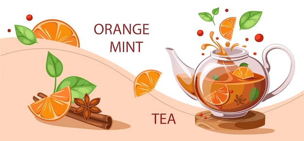 Té de frutas caliente de otoño con especias