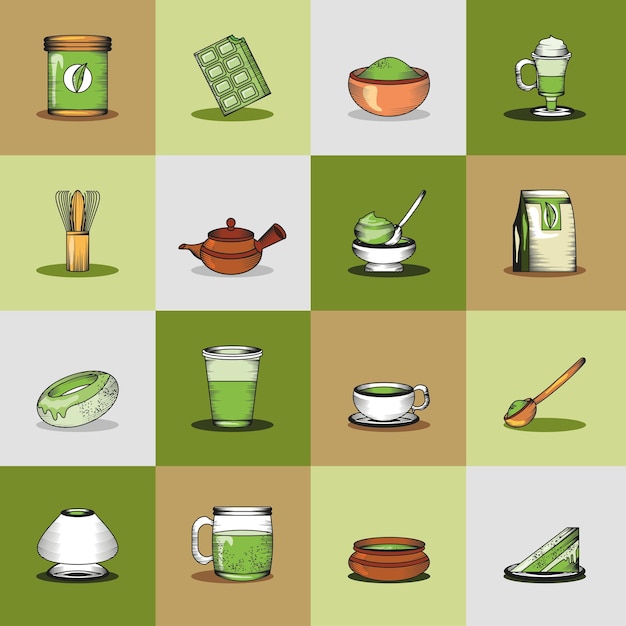 Té matcha tradicional de los iconos