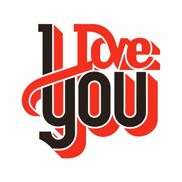 Te quiero Vector de tipografía 26