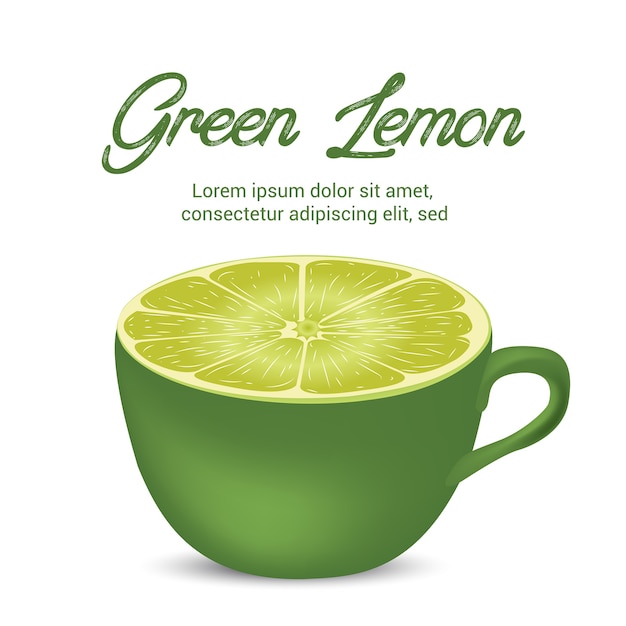 Té de taza de limón verde