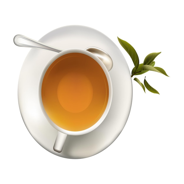 Té en taza de té ilustración vectorial diseño