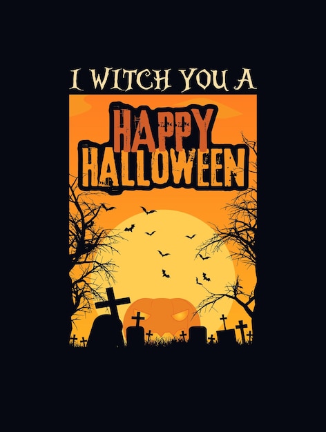 Vector te traigo un diseño de camiseta de feliz halloween