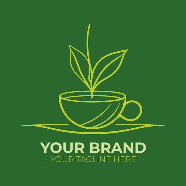 Vector tea leaf logo un logotipo para una marca y empresa de té