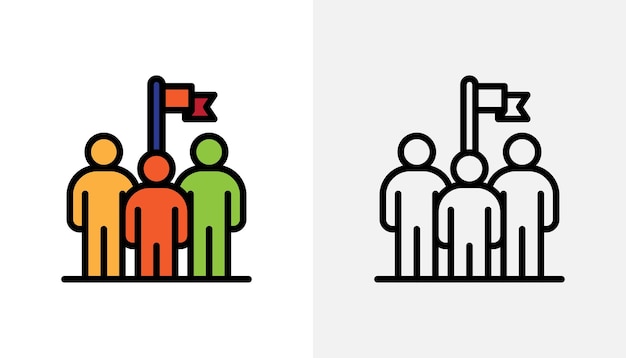 Team icons with a flag suitable for sports teams international events group projects patriotic themes vector graphic symbolic