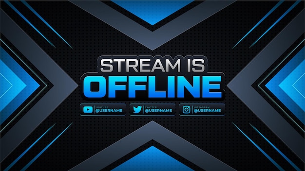 tech azul Banner fuera de línea superposición de transmisión de pantalla para gamer y streamer