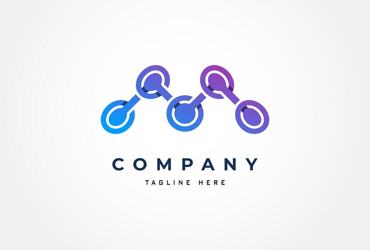 Vector tech logo design letra m que se forma a partir de una combinación de píxeles de puntos