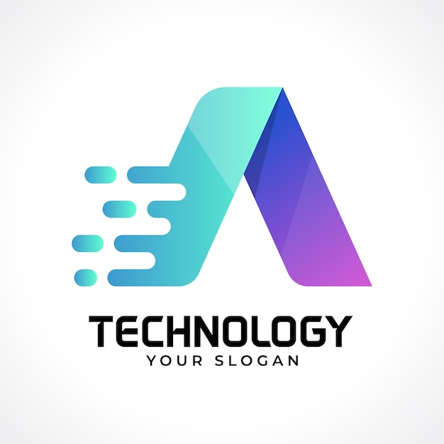 a tech technology letter logo